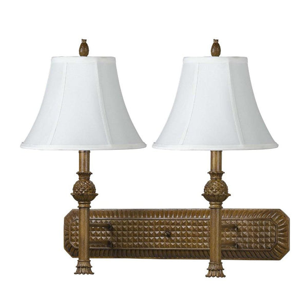 Cal Lighting LA-60005W2L-1 60Wx2 Resin/Metal Fixed Arm Wall Lamp | Modishstore | Wall Lamps