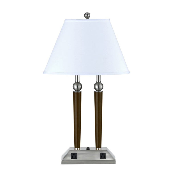 Cal Lighting LA-8005DK-1RBS 60W X 2 2 Outlet 2 Rocker Switch | Modishstore | Table Lamps