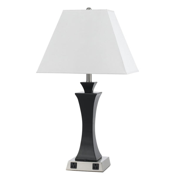 Cal Lighting LA-8021NS-1-BS 60W Metal N/S Lamp With 2 Outlets | Modishstore | Table Lamps