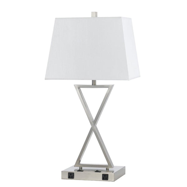 Cal Lighting LA-8023NS-2-BS 60W X 2 Metal N/S Lamp With 2 Outlet | Modishstore | Table Lamps