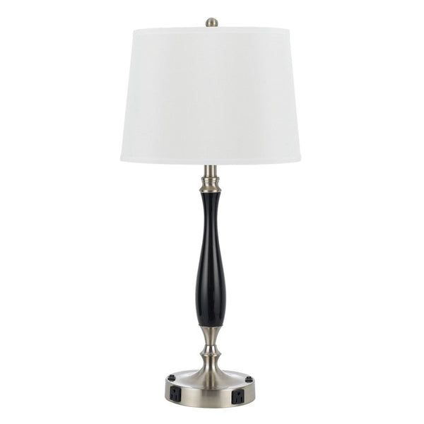 Cal Lighting LA-8024NS-2-BS 60W X 2 Metal N/S Lamp With 2 Outlets | Modishstore | Table Lamps