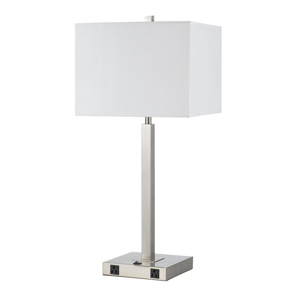 Cal Lighting LA-8028NS-1-BS 60W Metal N/S Lamp With 2 Outlets | Modishstore | Table Lamps