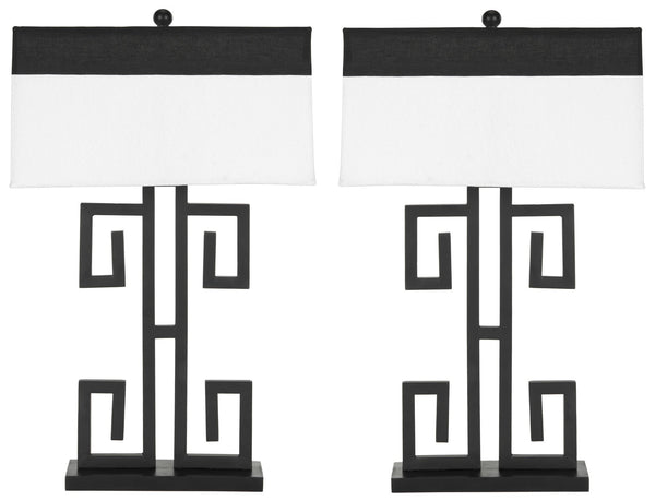 Safavieh Greek Key Table Lamp - Black/White | Table Lamps |  Modishstore 