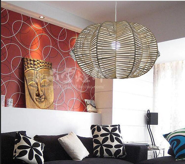 Woven Wood Pendant Lamps-3