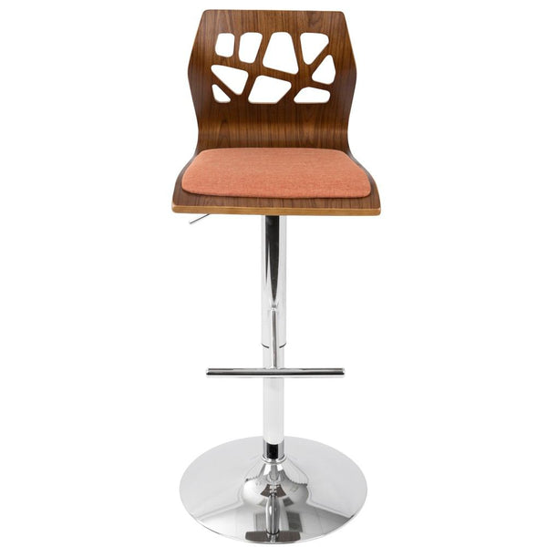 LumiSource Folia Bar Stool | Bar Stools | BS-JY-FL WAL+BK | Modishstore - 6