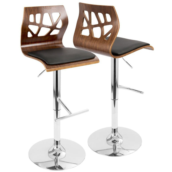 LumiSource Folia Bar Stool | Bar Stools | BS-JY-FL WAL+BK | Modishstore - 8