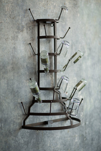 Vagabond Vintage Wall Mount Iron Bottle Rack | Modishstore | Wine Racks