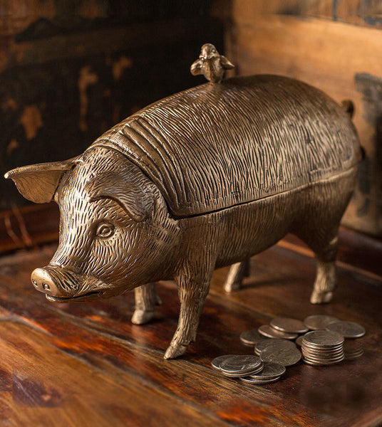 Vagabond Vintage Pig with Bird Storage Box | Modishstore | Decorative Boxes