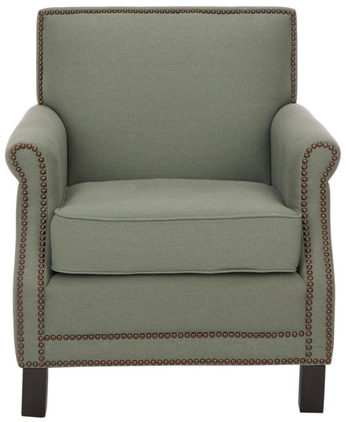 Safavieh Easton Club Chair - Brass Nail Heads | Accent Chairs |  Modishstore  - 5