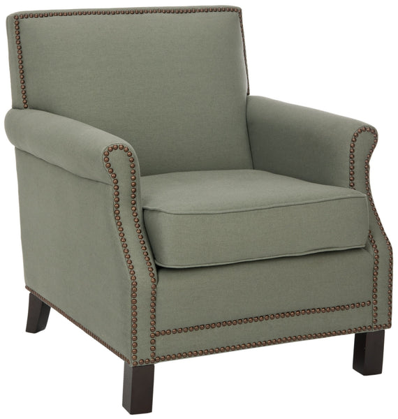 Safavieh Easton Club Chair - Brass Nail Heads | Accent Chairs |  Modishstore  - 7
