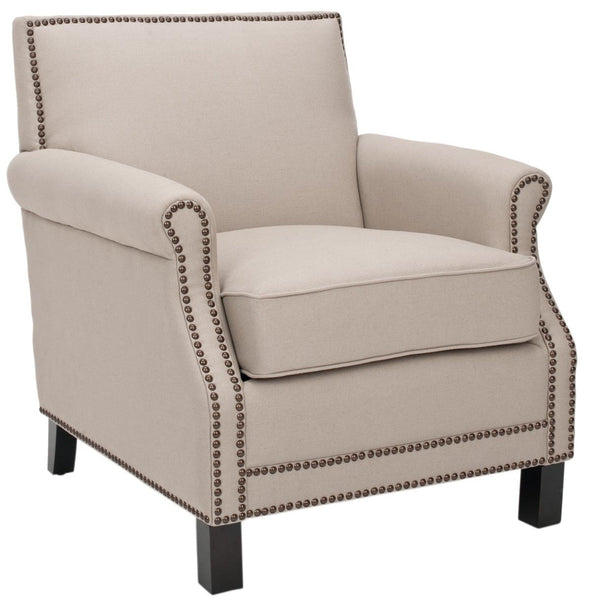 Safavieh Easton Club Chair - Brass Nail Heads | Accent Chairs |  Modishstore  - 3