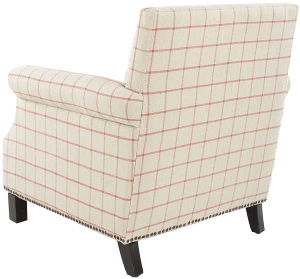 Safavieh Easton Club Chair In Plaid - Brass Nail Heads | Accent Chairs |  Modishstore  - 4