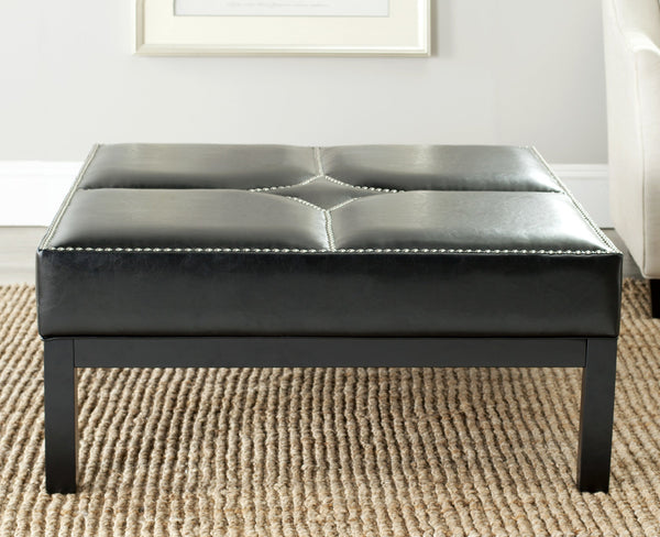 Safavieh Terrence Cocktail Ottoman - Silver Nail Heads | Ottomans |  Modishstore 