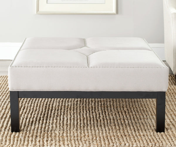 Safavieh Terrence Cocktail Ottoman - Silver Nail Heads | Ottomans |  Modishstore  - 7