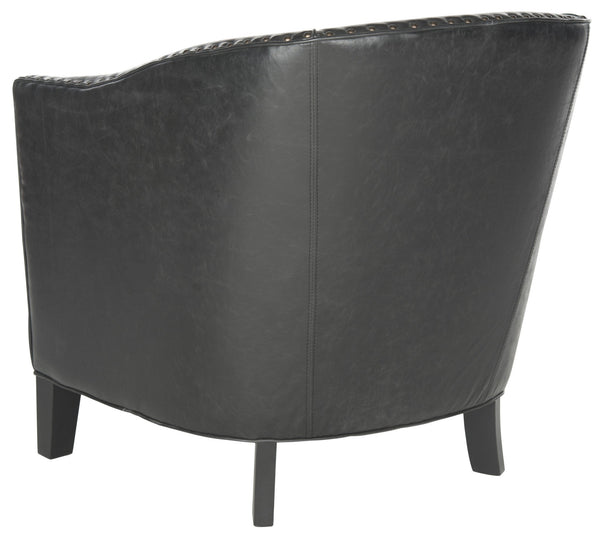 Safavieh Evander Club Chair - Brass Nail Heads | Accent Chairs |  Modishstore  - 4