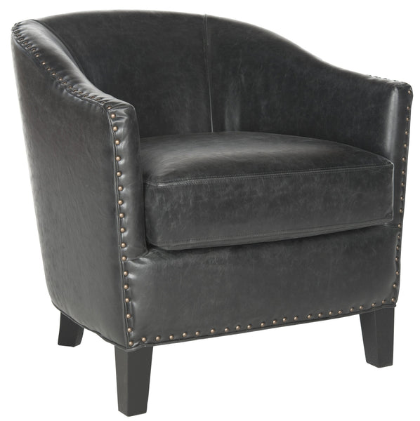 Safavieh Evander Club Chair - Brass Nail Heads | Accent Chairs |  Modishstore  - 5