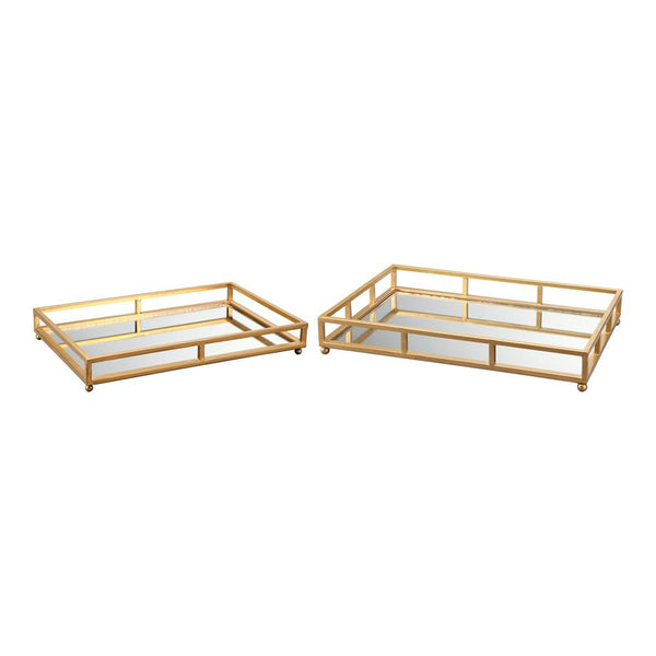 Moe's Home Collection Grid Tray Rectangle - Set Of 2 | Modishstore | Trays-2