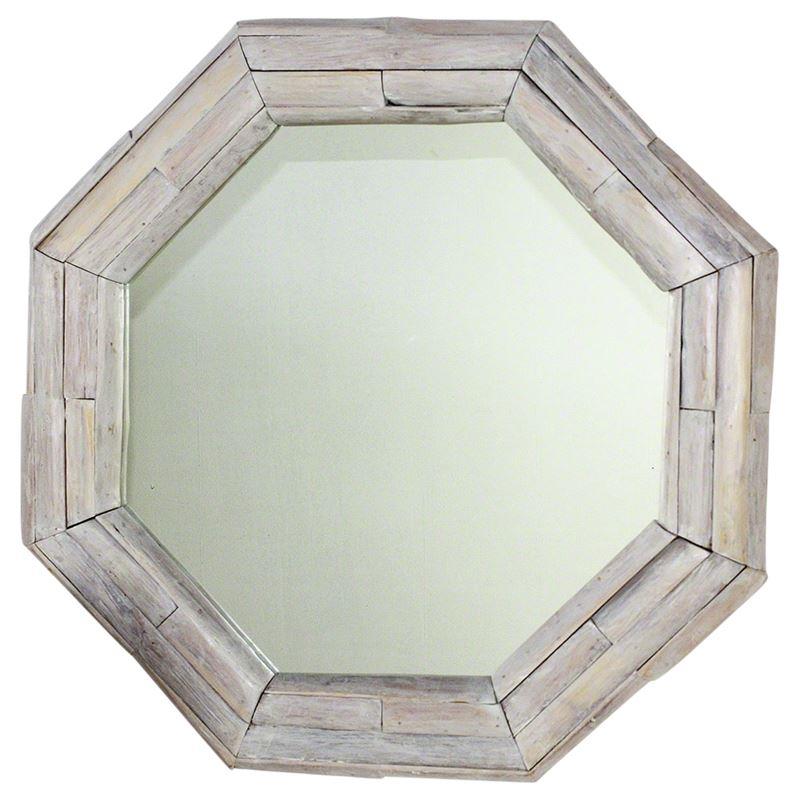 Haussmann Mirror Ne Teak Octagon Branch 34" Dia - Agate Grey | Mirrors | Modishstore-2