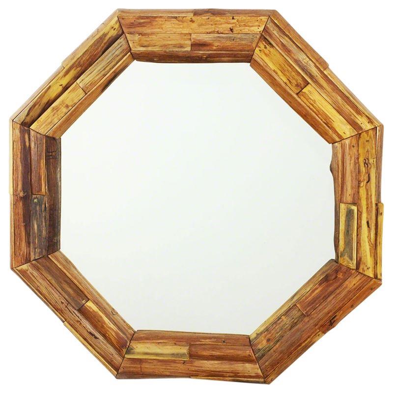 Haussmann Mirror Ne Teak Octagon Branch 34" Dia - Tung Oil | Mirrors | Modishstore-4