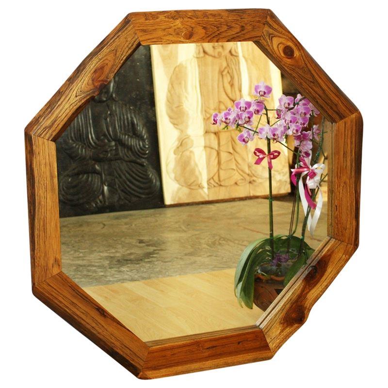 Haussmann Mirror Ne Teak Octagon 34"Dia - Walnut | Mirrors | Modishstore