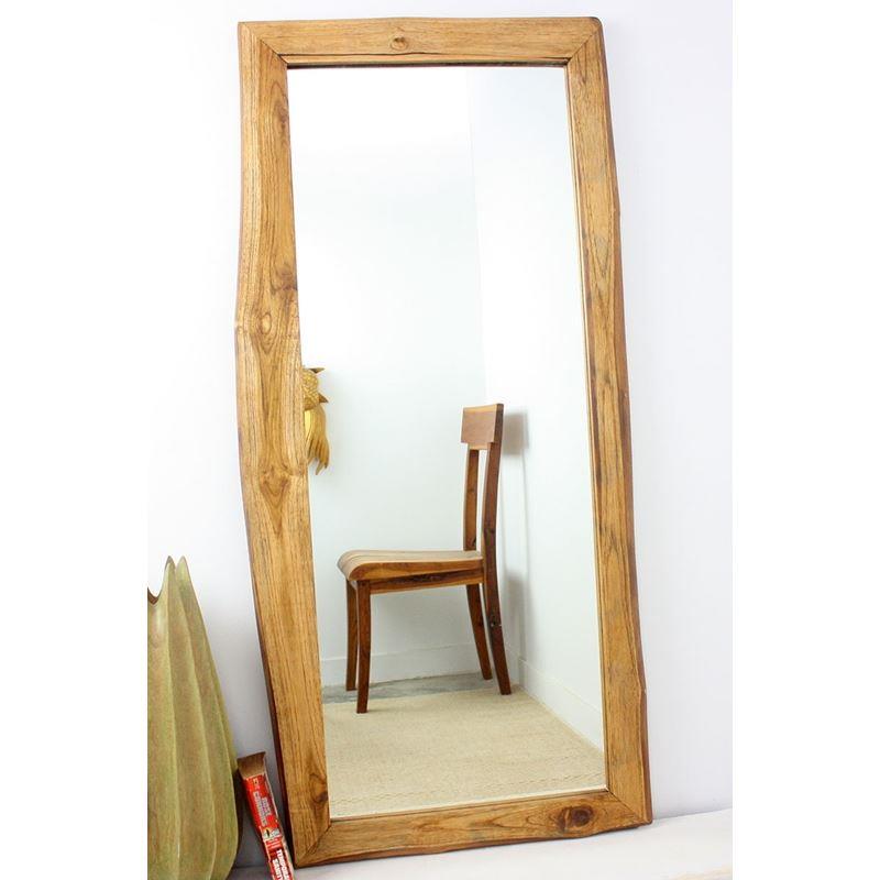 Haussmann Mirror Ne Teak Rectangle 48" H - Walnut | Mirrors | Modishstore