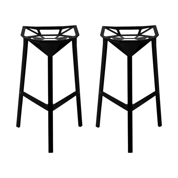 Mod Made Geometric Aluminum Barstool 2-Pack | Modishstore | Bar Stools