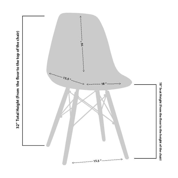 Mod Made Paris Tower Side Chair Wood Leg 2-Pack