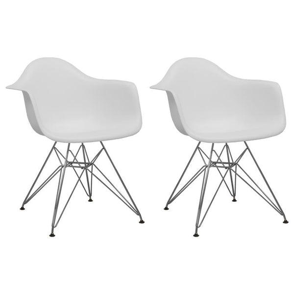 Mod Made Paris Tower Arm Chair Chrome Leg 2-Pack | Modishstore | Armchairs
