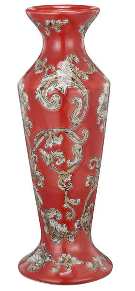 A&B Home Ceramic Red Candle Holder - Set Of 2