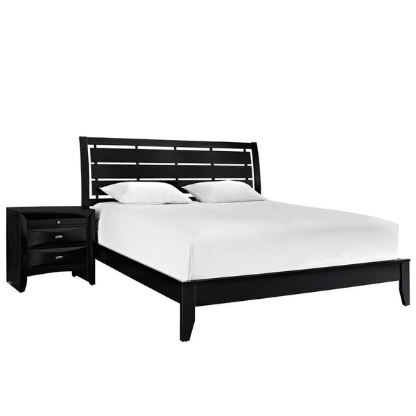 Modway Olivia 2 Piece Queen Bedroom Set - Black | Bedroom Sets | Modishstore-2