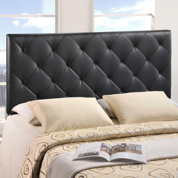 Modway Theodore Queen Upholstered Vinyl Headboard - Black | Headboards | Modishstore