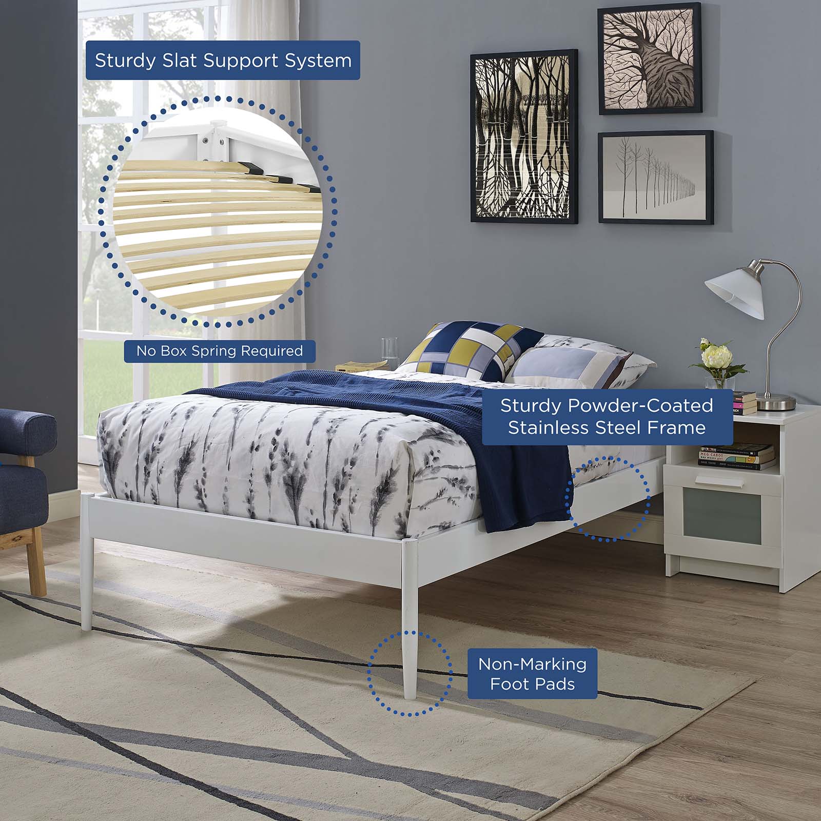 Modway Elsie Twin Bed Frame - White | Beds | Modishstore-6