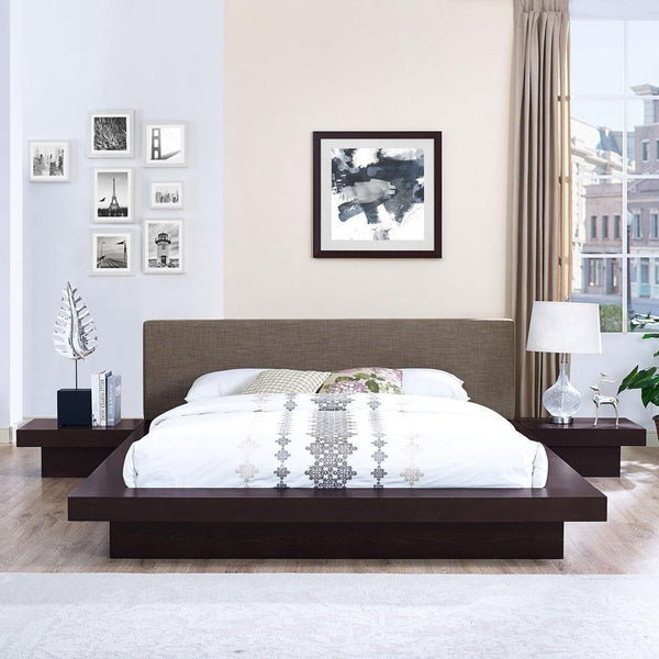 Modway Freja 3 Piece Queen Fabric Bedroom Set | Bedroom Sets | Modishstore
