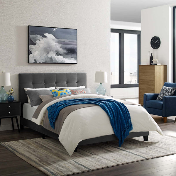 Modway Amira Queen Upholstered Velvet Bed | Beds | Modishstore
