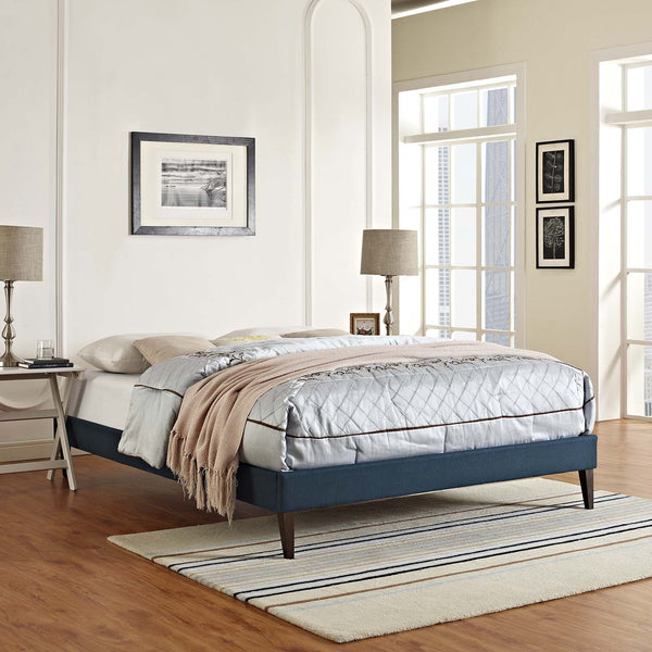 Tessie King Fabric Bed Frame with Squared Tapered Legs | Beds | Modishstore-6