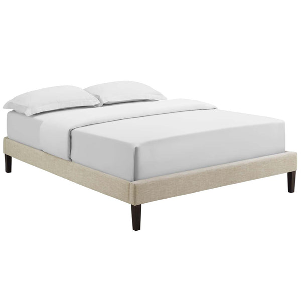 Tessie King Fabric Bed Frame with Squared Tapered Legs | Beds | Modishstore-12