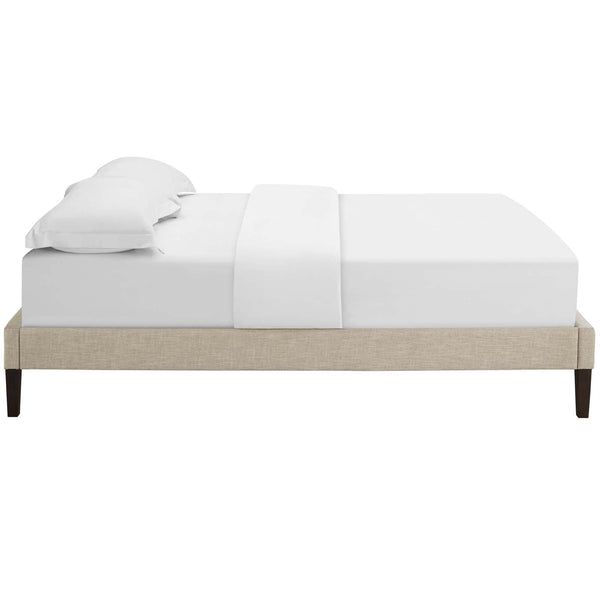 Tessie King Fabric Bed Frame with Squared Tapered Legs | Beds | Modishstore-14