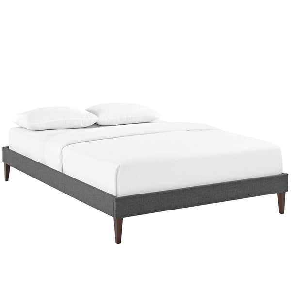 Tessie King Fabric Bed Frame with Squared Tapered Legs | Beds | Modishstore-17
