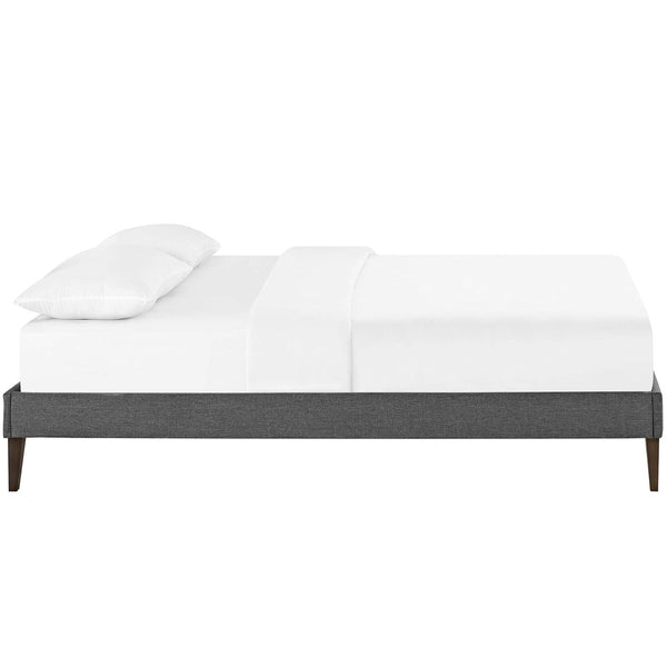 Tessie King Fabric Bed Frame with Squared Tapered Legs | Beds | Modishstore-19
