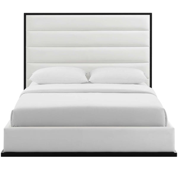 Modway Ashland Queen Faux Leather Platform Bed White | Beds | Modishstore-5