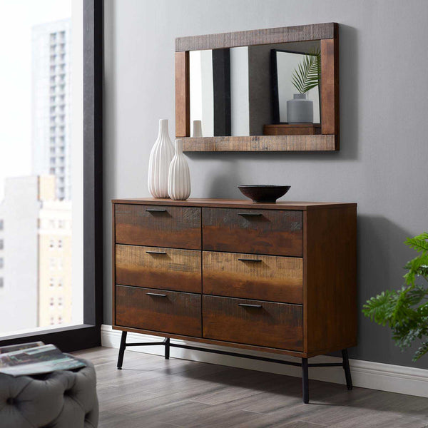 Modway Arwen Rustic Wood Dresser Walnut | Dressers | Modishstore