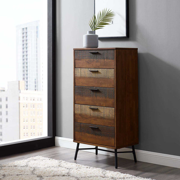 Modway Arwen Rustic Wood Chest Walnut | Dressers | Modishstore