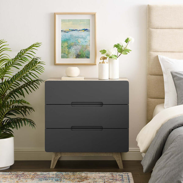 Modway Origin Three-Drawer Chest or Stand Natural Gray | Drawers | Modishstore