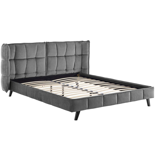 Modway Makenna Queen Upholstered Velvet Platform Bed | Beds | Modishstore-4