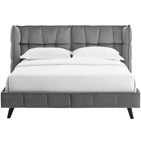 Modway Makenna Queen Upholstered Velvet Platform Bed | Beds | Modishstore-6