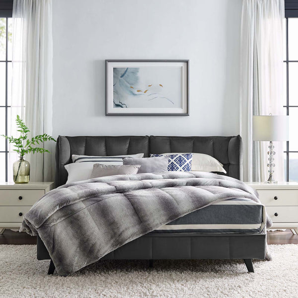Modway Makenna Queen Upholstered Velvet Platform Bed | Beds | Modishstore