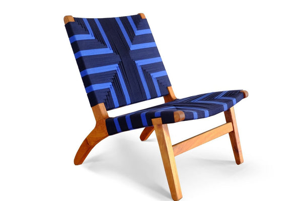 Masaya Lounge Chair, Midnight Blue Pattern
