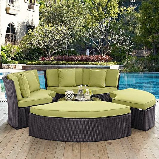 Modway Convene Circular Outdoor Patio Daybed Set | Outdoor Patio Daybed | Modishstore