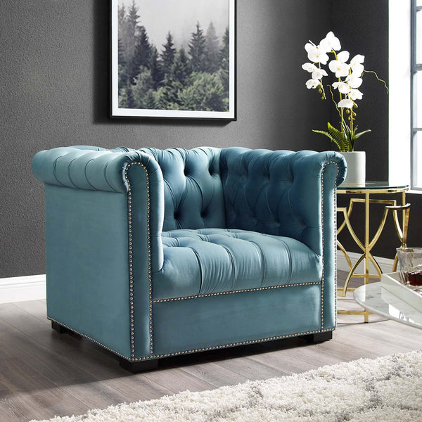 Modway Heritage Upholstered Velvet Armchair | Armchairs | Modishstore-18