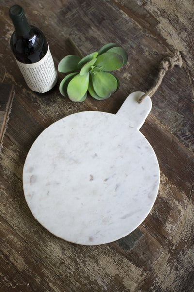 Kalalou Round Marble Cutting Board With Jute Hanger - Set of 3-2